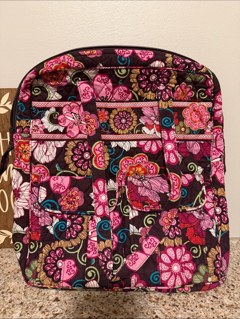 Vera Bradley Pink Floral Quilted Travel Tote